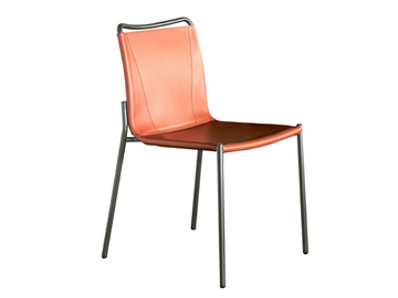 SHAPE - Tanned leather chair by Bontempi Casa - view 2